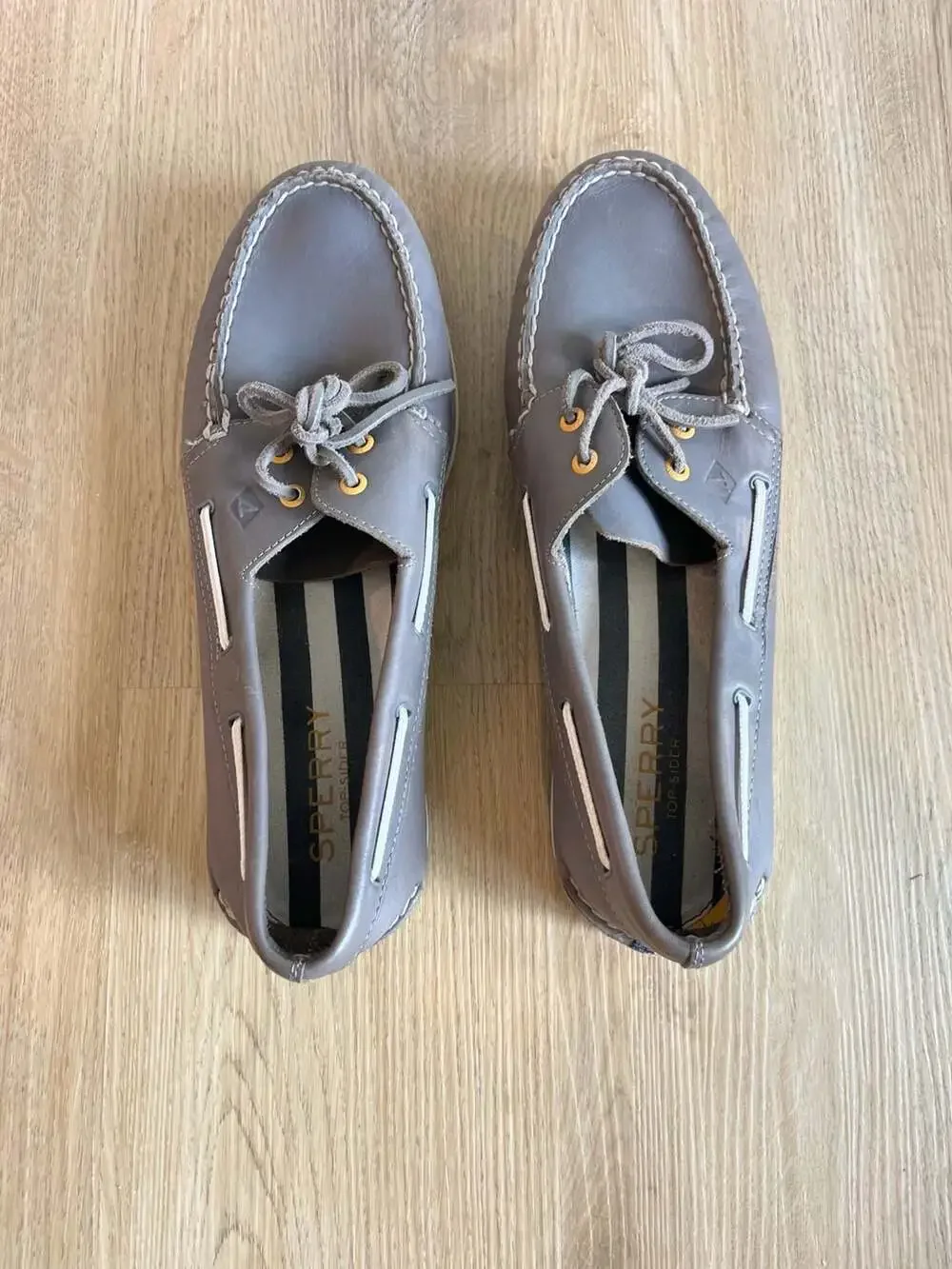 Sperry Top-Sider, Men's 13, Grey Leather Boat Shoes,Preppy,Beach, Elevated Basic